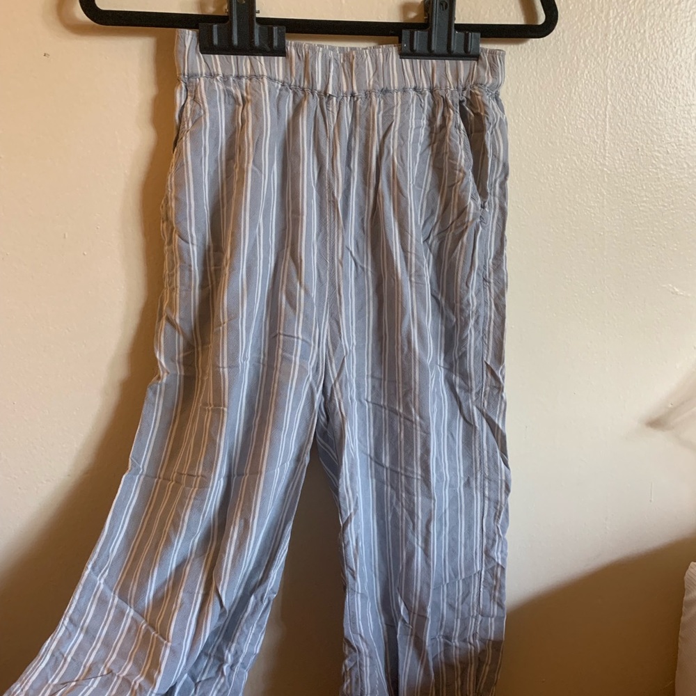 Blue and White Striped Culottes